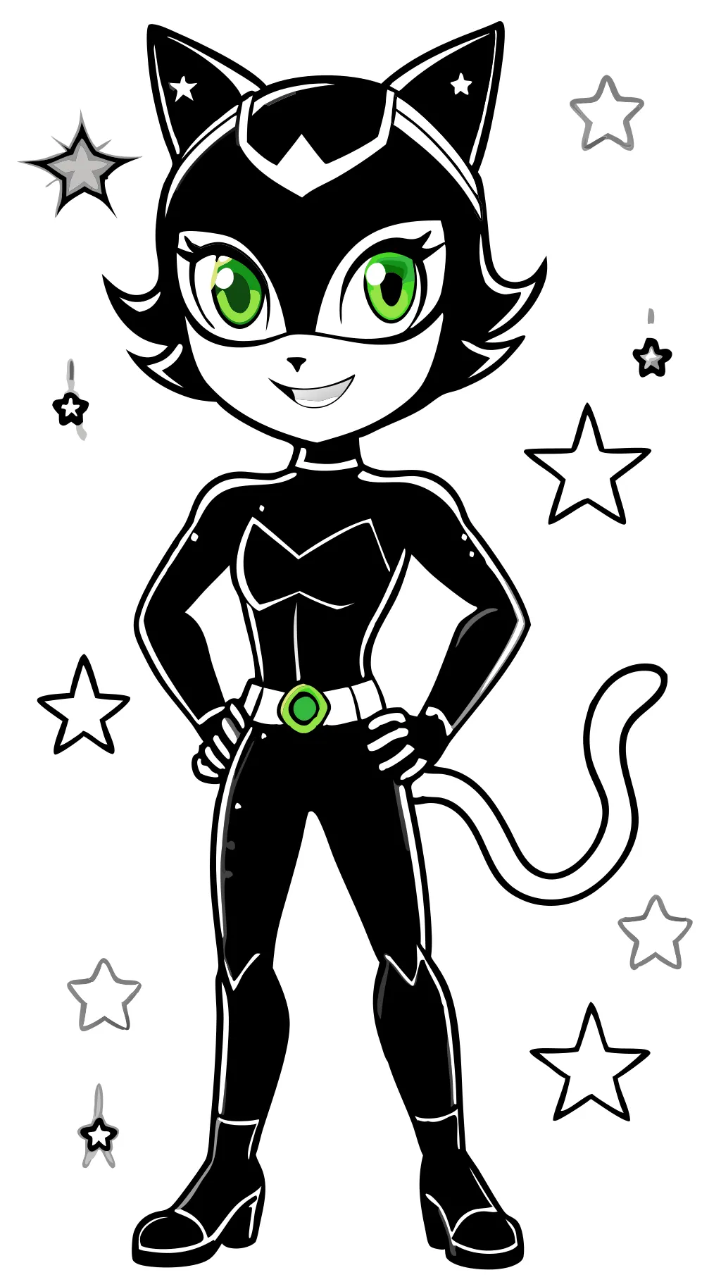 cat noir coloring page